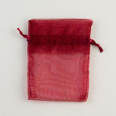 Burgundy Organza Pouch