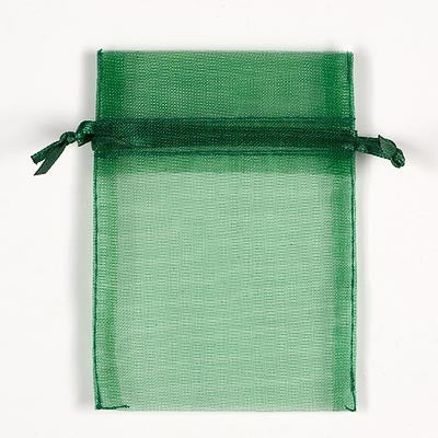 Bottle Green Organza Pouch